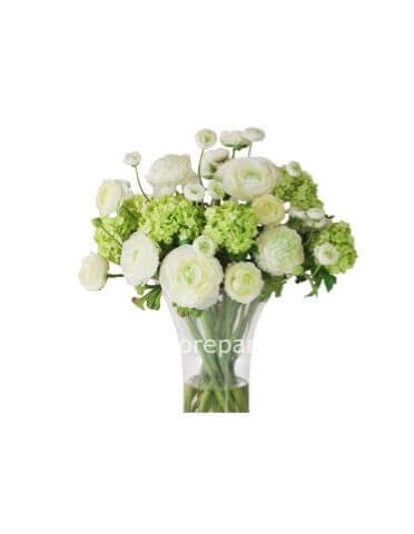 Bouquet con fiori tendente al bianco.
