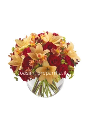 Mazzo di lilium e rose